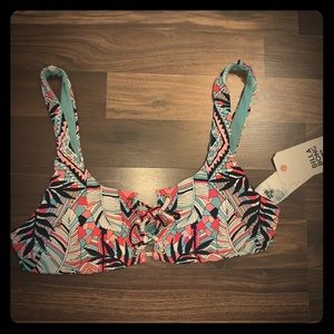 NWT Billabong Multi Colored Bikini Top.